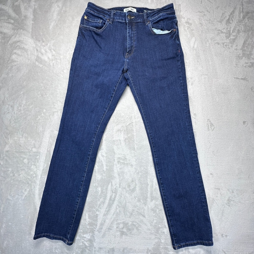 Warp + Weft Skinny Jeans Mens 34x32 Blue Denim Slim Fit Ams Amsterdam 5 Pockets